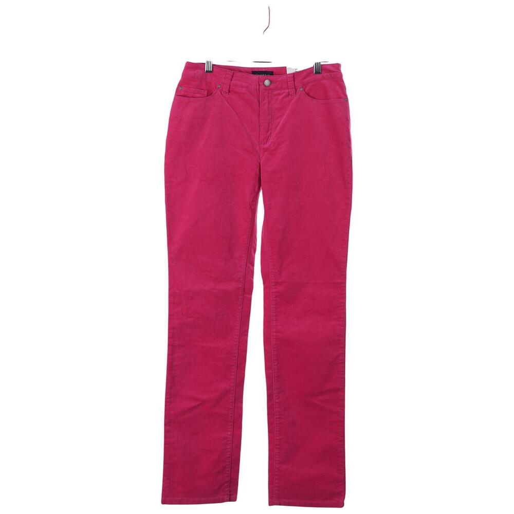 NWT Charter Club Lexington Pants Size 4 Berry Pink Velvet Straight Leg Slimming